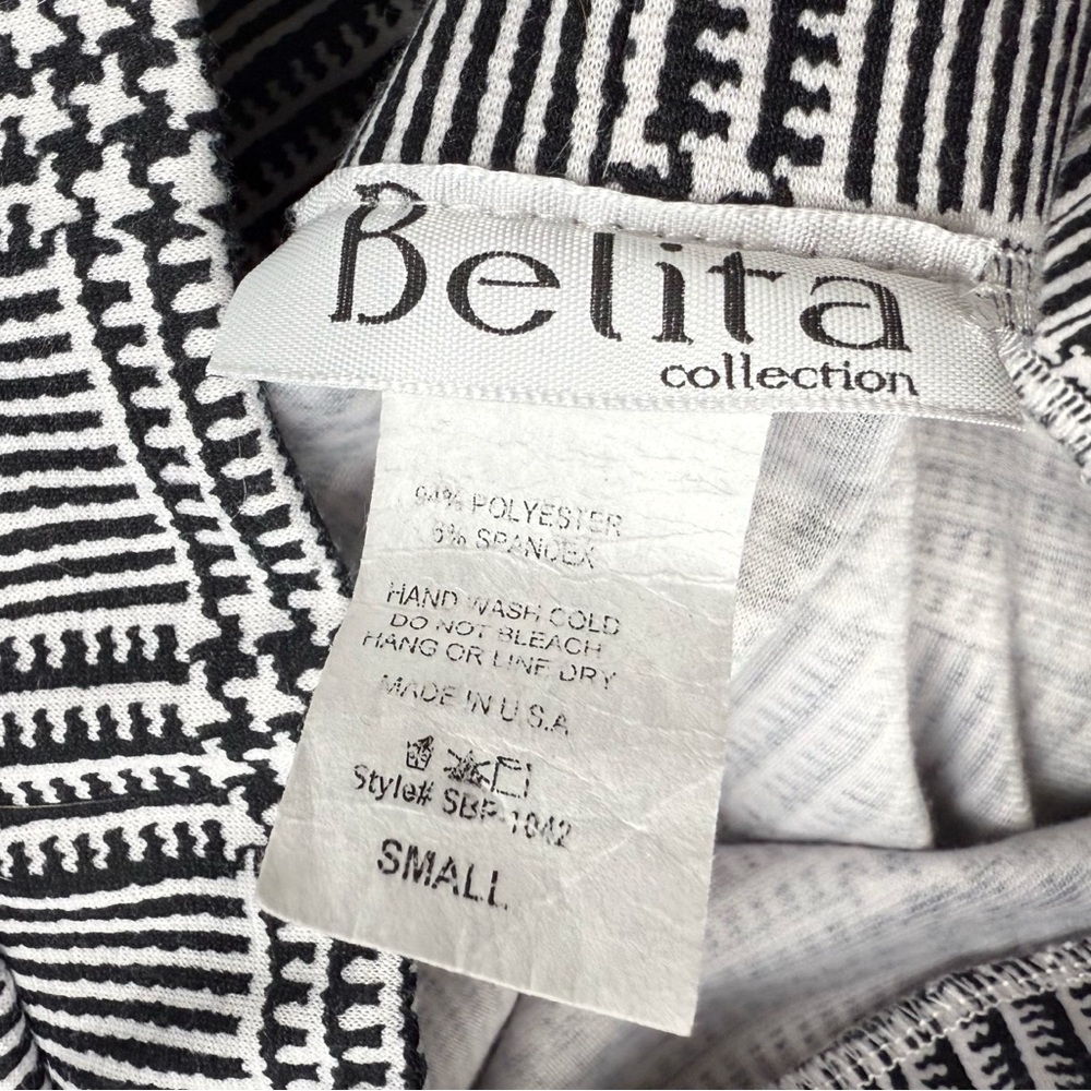 Belita Collection Women's Side Striped Plaid Skinny Pants Black & White Size S - Picture 7 of 10